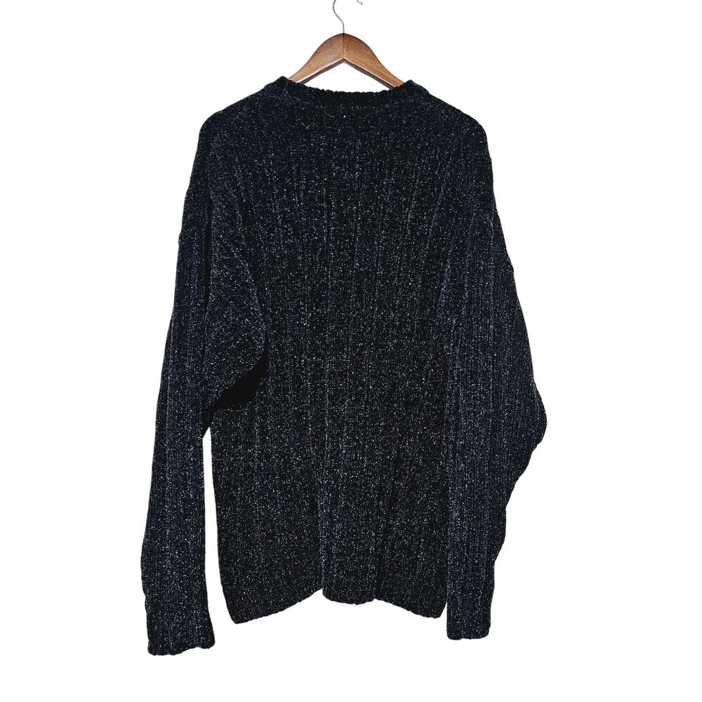 Vintage Hill & Archer Sweater Mens Sz XL Casual Black Pullover Minimalist Chunky - Picture 3 of 6